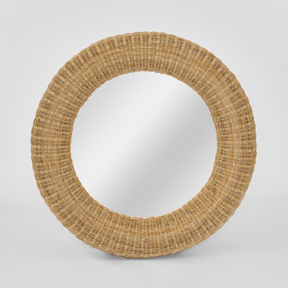 Long Island Mirror  Round Rattan